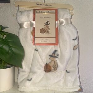 Classic Disney Winnie The Pooh Halloween Baby Blanket New Witches' Hat Pumpkins